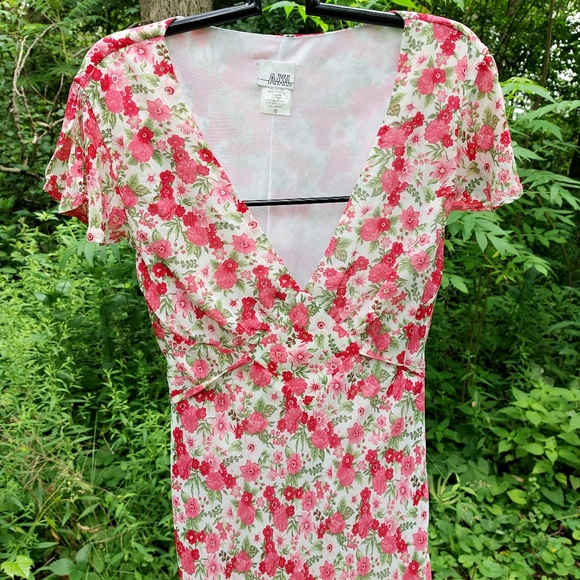 Vtg 90s Floral Maxi Dress Made in Canada - Picture 3 of 6